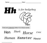 Preschool Letter H worksheet